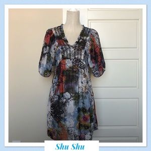 Shu Shu Shift Sleeve Dress Size M